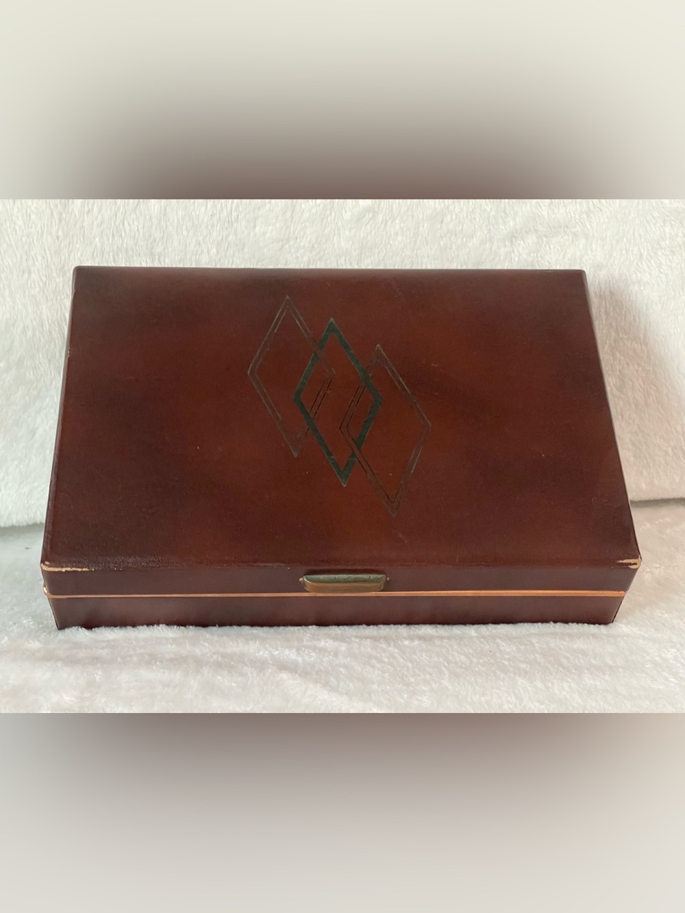 Vintage BABCOCK Men’s Mid-Century leather jewelry box velvet  Swank hipster